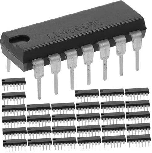 DECORNIJIA 30pcs Cdbe Quad Bilateral Analog Switch Ic Chip Low Resistance Logic Gate Replacement for Breadboard Projects
