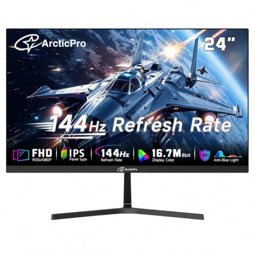 ArcticPro 24 Inch Gmaing Monitor 144Hz, FHD 1080p Monitor, IPS, 1ms MRTP