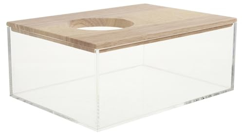 FONDOTIN Hamster Sandbad Kasten Transparente Multifunktions Badewanne Aus Acryl Für Chinchillas Rennmäuse Und Kleine Haustiere Sandbad Badebereich Und Ruhezone