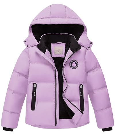 Zoofly Veste Hiver pour Garçons et Filles Veste de Ski Chaud avec Capuche Amovible