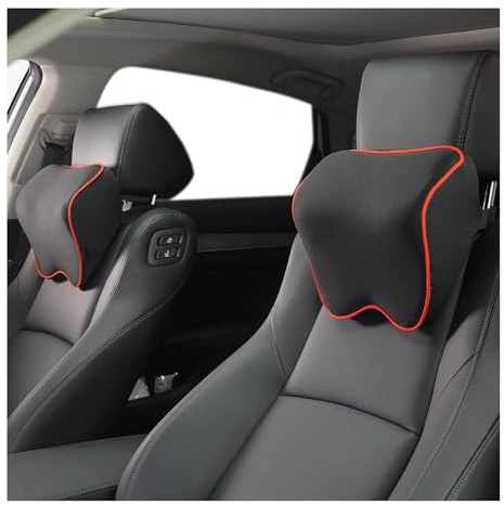 2-Pack Auto Nackenkissen für VW ID.7 (ID7) Tourer/Kombi 2023-2025, Weichheit Kopfstütze Kissen zum Fahren mit verstellbarem Riemen, Abnehmbarer Abdeckung,B