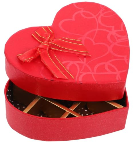 Parliky Scatola Regalo Cuore Rossa con Scomparti per Cioccolatini e Caramelle Confezione Romantica per Festa per Bomboniere e Regali Dolci