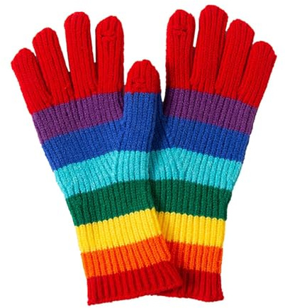Nankoyal Warme Handschuhe Für Frauen - Kältebeständig Touchscreen Dehnbar In Regenbogenfarben - Damen Winter Strick Autohandschuhe | Für Männer Damen Sport Tägliche Reise Autofahren Schlittschuhlaufen