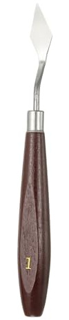 QUARKZMAN Espátula De Pintura 1.06 X 0.51 Acero Inoxidable Herramientas Para Arte Con Mango De Madera De Haya Para Mezcla Y Extensión De Acrílico Óleo Lienzo Rojo/Plateado