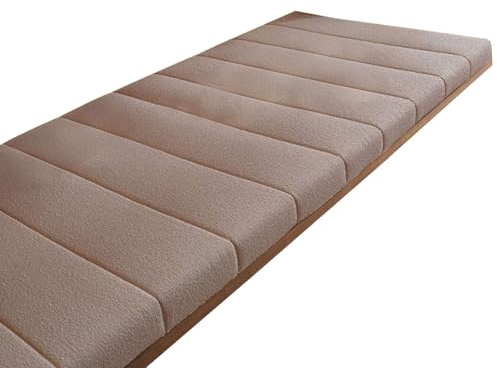 VEAI Bankauflage mit abnehmbarem und waschbarem Bezug, rutschfeste Sitzkissen für Gartenbank, Innen & Outdoor Sitzbankkissen für Fensterbank, Couch und Eckbank(Creamy Coffee,200x40x5CM)