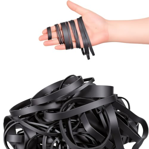 80 Pcs Thick Rubber Bands, Multiple SizesLarge Black Rubber Bands | Black Thick Rubber Band for Office Supply Trash Can File Folders (85x12mm, 20x3mm, 40x1,5mm, 60x1,5mm, 85x3mm, 85x6mm)