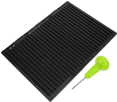 SAFIGLE Tavoletta Braille in Plastica con Punteruolo per Non Vedenti, 27 Linee e 30 Celle per Riga, per Festa Scuola Decor e Apprendimento
