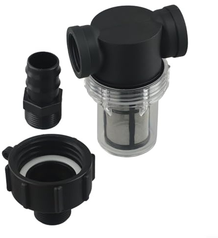 IBC - Connettore per tubo dell'acqua piovana con 100 maglie per filtro in acciaio inox, per tubi di scarico e grondaie (32 mm)