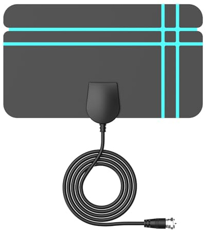 TV Ariels Indoor,650+ Miles Range Indoor TV Aerial for Smart TV and Older with Signal Booster - Digital Aeria for Local Channels Support HD 4K 1080P -16.4ft Aerial Cable (Classic Black)