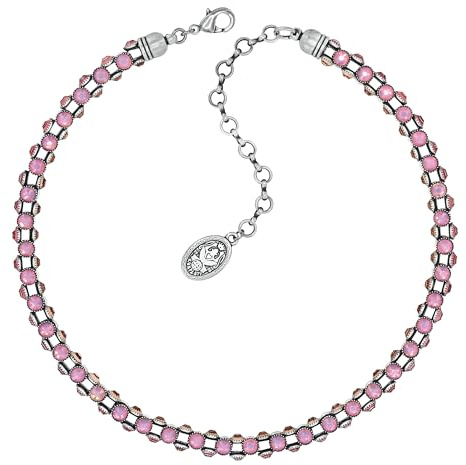 Konplott Collier Neon Lights Gliederkette Kristallglas Pink Altsilber