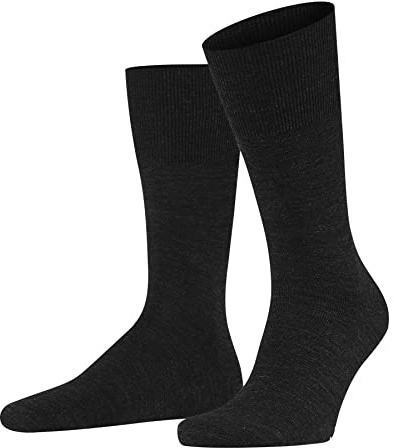 FALKE herr Strumpor Airport M So ull bomull enfärgat 1 par, Grå Anthracite Melange 3080, 41-42