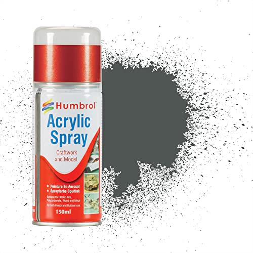 Humbrol Modellers Spray Paint - AD6027 No 27 Sea Grey 150ml - Model Paints for Plastic Kits, Fast-Drying Modelling Paint for Crafting Surfaces Including Plastic, Fabric, Glass, Wood & Metal Models