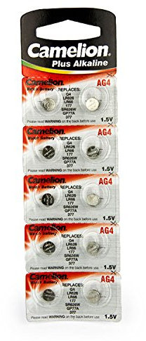 10 Camelion AG4 / LR66 / 177 / 377 / LR626 pile bouton longue durée de vie (date d'expiration marqué)