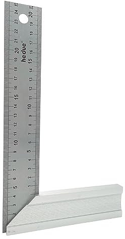 hedue® Équerre de menuisier B025 - Menuiserie outillage, equerre menuisier avec angle de 45 degrés, equerre aluminium 250 mm