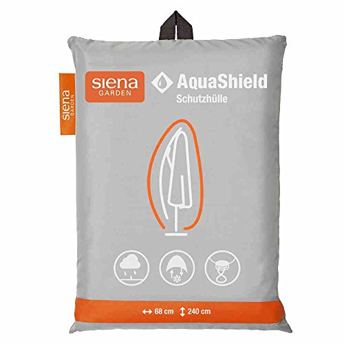Siena Garden AquaShield Ampelschirmschutzhülle, silber-grau, mit Active Air System, 240x68x255cm