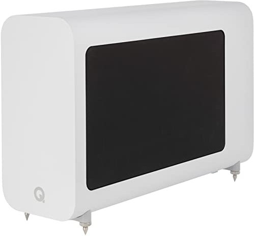 Q ACOUSTICS 3060S Active Subwoofer Arctic White - Enclosure Type: Infinite Baffle, 8 Driver, 150 Watt Class D Amplifier - Powered Home Audio Subwoofers for Home Theater Sound System