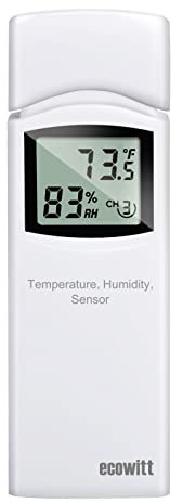 ECOWITT Wireless Multi-Channel Thermometer and Hygrometer Sensor, Temperature & Humidity Gauge with LCD Display, Remote App Monitoring WH31(WN31)