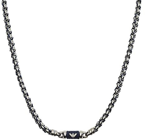 Emporio Armani Halskette Für Männer, Länge: 525mm +/- 5mm / Größe Anhänger: 18.4mm Silber Edelstahl Halskette, EGS2605040