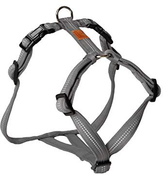Feltmann Hundegeschirr - Super Soft, Silber, reflektierend, Bauchumfang 55-75 cm, 20 mm Bandbreite