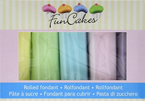 FunCakes Confezione Multipla Fondant Colori Pastello - 500 gr