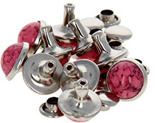Utoolmart Leather Rivets, No.16 Turquoise Rivets, Double Cap Rapid Rivet, Tubular Metal Studs Brass Rivets for DIY Leather Crafts/Shoes/Bag/Jeans/Clothes/Belts Repairs Decoration 10 Pcs