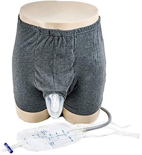 CANDYANA Pantalones de incontinencia para Bolsa de orina usable para Hombres, Pierna a Prueba de Fugas urinarias Gel de sílice Catéter urinario Bolsa de recolección de orina