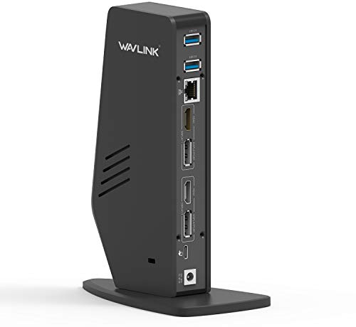 WAVLINK USB C Dual 4K Dockingstation mit 65W Stromversorgung für Notebooks Unterstützt DisplayPort und HDMI für Mac & Windows, Kompatibel mit neuen MacBook Neo (Audio, 5 USB-Anschlüsse)