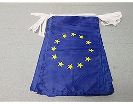 Ghirlanda 6 Metri 20 Bandiere Nazione Europa Misura Bandierina 15x21 Cm