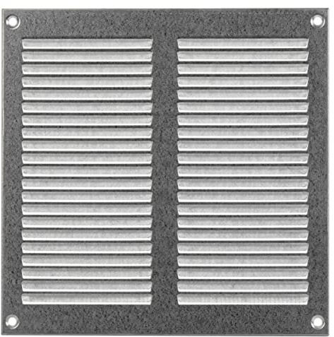 200x200mm Metal Verzinkt Lüftungsgitter mit Insektenschutz - Gitter für Belüftung - Abluftgitter