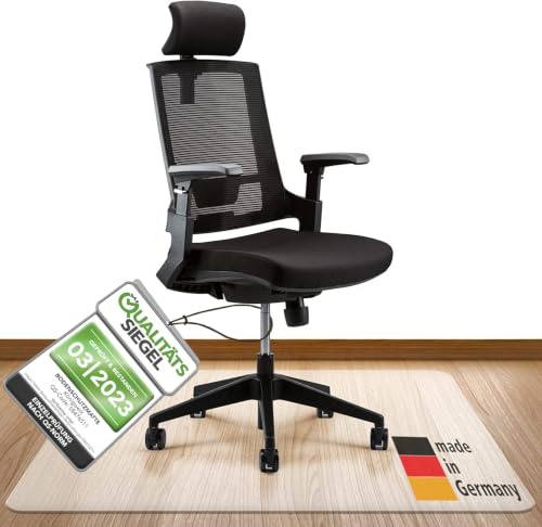 Königwerk Bodenschutzmatte Bürostuhl 75 x 120 cm milchweiß, rutschfest | Bürostuhl-Unterlage Made in Germany. Schützt Böden, rutschfest, für Laminat, Parkett, Fliesen und Vinyl geeignet.