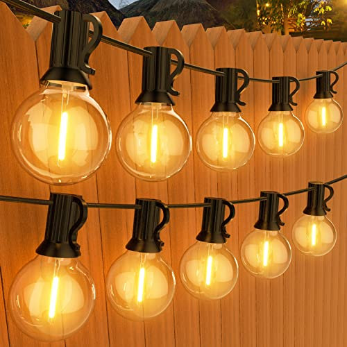 GPATIO LED Lichterkette Außen, 45M Lichterkette außen strom mit 75+2 Stk. Warmweiße G40 Glühbirnen Plastik, IP45 Wasserdicht Innen/Außen Lichterketten für Garten, Terrasse, Hochzeiten, Partys
