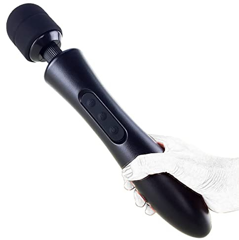 JFRong Magic Wand Massagestab Massage Vibrator stark Massager Erotik Massagegerät Magic Wand Massagegerät für Körper, Nacken, Schulter Kliris Vibrator stick geschenke für frauento(Schwarz)