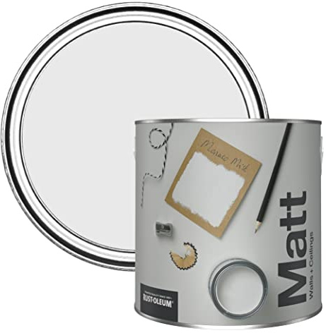 Rust-Oleum ultra strapazierfähige, extra deckende, abwaschbare, hellgrau matte Wandfarbe - Monaconebel 2,5 Litres