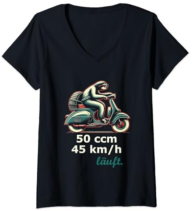Führerschein Kleinkraftrad Roller T-Shirt mit V-Ausschnitt