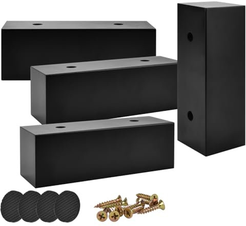 Btowin VCF 5cm Holz Flach Ecke Möbelfüße, 4er Set Minimalist Massivholz Gewinkelt DIY Ersatz Möbelbeine Stützbeine für Bett Sofa Couch Kabinett TV-Ständer