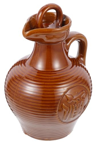 IMIKEYA Keramischer Elegantes Einfaches Design Braun 500ml Weinkrug mit Glatten Kanten und Langlebigkeit für Zuhause und Gastronomie