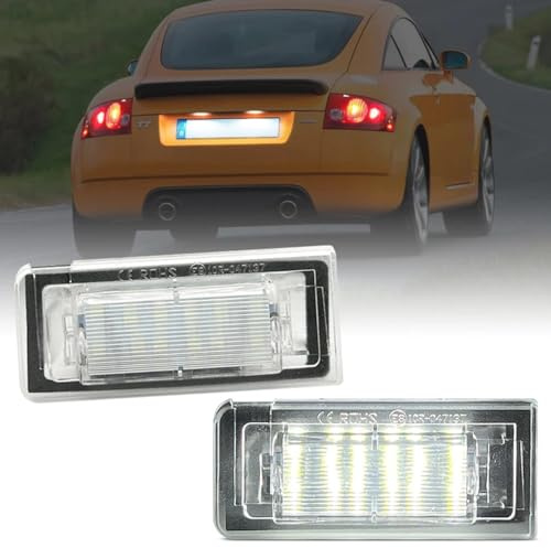 DUOMAICN 2 pièces ampoule de feux de plaque d'immatriculation LED pour A/udi TT 8N 1999~2006 12V blanc 6500K numéro de plaque d'immatriculation lumières accessoires de voiture