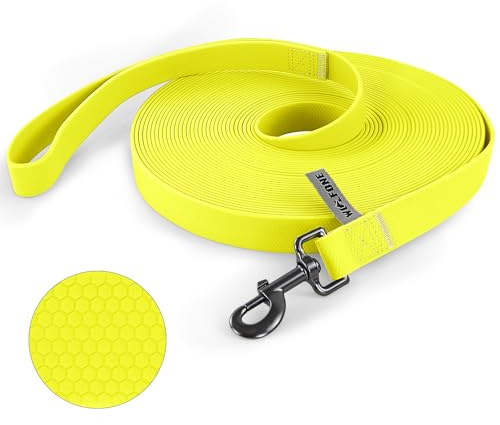 Wolfone Schleppleine für Hunde，3m Gelb wasserdichte Lange Rückruf Hundeleine mit Anti-Rutsch-Griff, Heavy Duty robuste Ausbildung Hundeleine für Outdoor-Aktivitäten