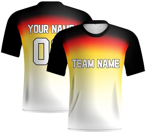 Davcielaora Maglia da calcio personalizzata da uomo, maglietta a V sfumata della Germania Abbigliamento sportivo per i fan Tuta sportiva 2024 Coppa Europea, Gradiente-top, L