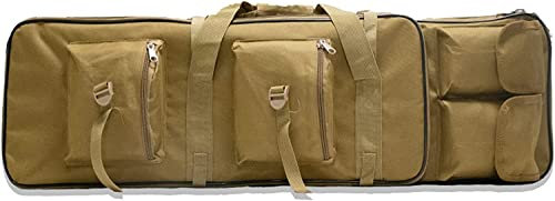 ANSNOW Taktischer Doppelgewehrkoffer, Tragbare, Weich Gepolsterte Waffentasche, Langer Gewehrrucksack, Waffenaufbewahrung Und Transportkoffer Für Die Jagd, Das Schießen, Angeln/Khaki/100Cm
