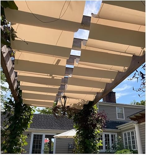 Kanduo Versenkbare Pergola-Abdeckung Einziehbare Wellenmarkise, UV-geschützte Wellenmarkise, maßgefertigt, der Oben genannte Preis Gilt for 1 Quadratmeter Einziehbare Wellenmarkise
