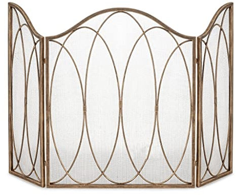 Parascintille Griglia per caminetto Parascintille per camino 3 pannelli Copertura parascintille per interni ed esterni Parascintille autoportante per famiglie Schermi decorativi decorativi per camin