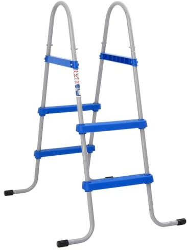 Gecheer Swimming Pool Ladders Pool Steps for Above Ground Pool 84 cm Steel and Plastic for Above Ground Pool