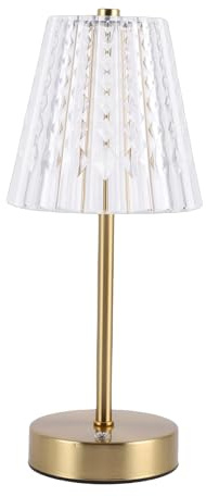 Kavolet Kristall Tischlampe, Dimmbare Nachttischlampe, LED Touch Lampe, Vintage Kabellose Schreibtischlampe mit 3 Farben, wiederaufladbar Tischleuchte, für Schlafzimmer, Bar, Restaurant, Café