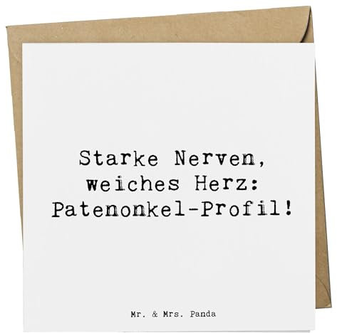 Mr. & Mrs. Panda Karte Spruch Starke Patenonkel - Geschenk, Mentor, Nerven, Verwandte, Empathie, Patenkind, Dankbarkeit, Hochzeits, Freude, Dankeschön, Klapp, Weihnachten, Einladungs, Stärke, Familie