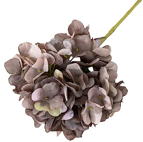 3 Stück Künstliche Hortensien Kunstblumen, Realistische Einzelne Lange Stamm Künstliche Blumen, Hortensien Blumensträuße für Hochzeit, Haus, Büro, Hotel, Partydekoration, Blumenarrangement,Grau
