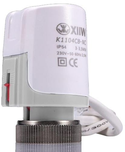 1x Thermot Stellmotor Fussbodenheizung 230v stromlos geschlossen NC M30x1,5 | für Fußbodenheizung Heizkreisverteiler Thermischer Stellantrieb