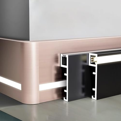 Raouoae Zócalos 125 Cm* 4 Piezas Impermeables Y Resistentes A La Humedad Bordes para Pared Y Piso Ideales para Renovación del Hogar Zócalos De Cocina Y Interiores Contemporáneos(A-Gray)