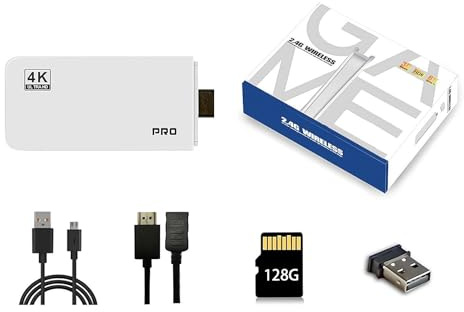 Console per giochi retrò, stick da gioco 4k uscita HDMI integrata 40.000+ giochi 23 emulatori, Game Stick Arcade, scheda integrata da 64 GB / 30000 giochi, 1080P/720P HDMI Display Arcade, videogiochi