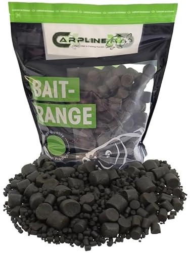 Carpline24 Bloody Halibut Pellets - 20 Kg - 20 mm - Karpfenfutter zum Anfüttern & Angeln von Karpfen, Carp Baits, Futterpellets als Angelköder